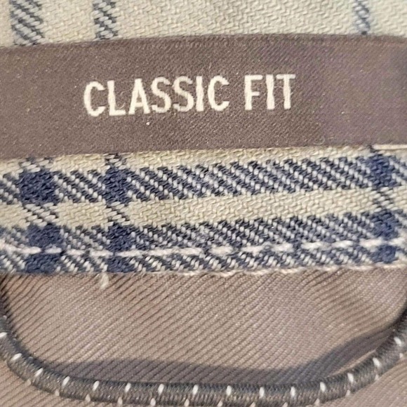 Eddie Bauer Mens Medium Travex LS Blue Gray Plaid Button Down Shirt Hike Camp - Picture 5 of 9